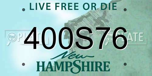400S76 New Hampshire License Plate