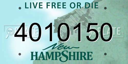 4010150 New Hampshire License Plate