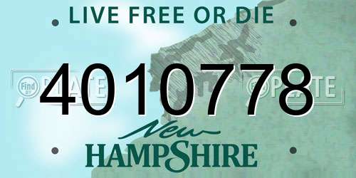4010778 New Hampshire License Plate