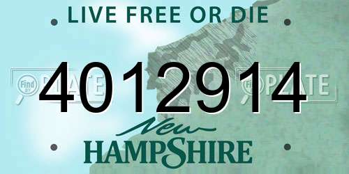 4012914 New Hampshire License Plate