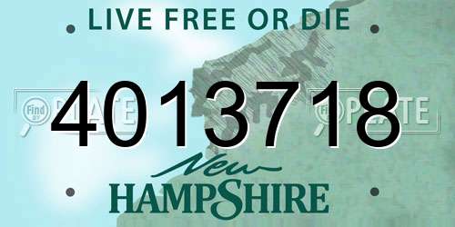 4013718 New Hampshire License Plate