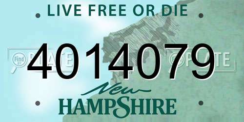 4014079 New Hampshire License Plate