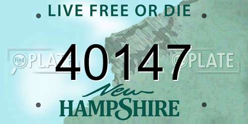 40147 New Hampshire License Plate