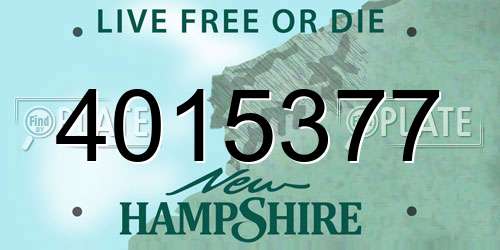 4015377 New Hampshire License Plate