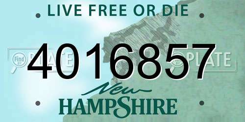4016857 New Hampshire License Plate