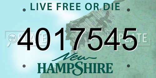 4017545 New Hampshire License Plate