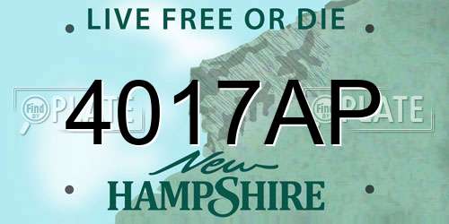 4017AP New Hampshire License Plate