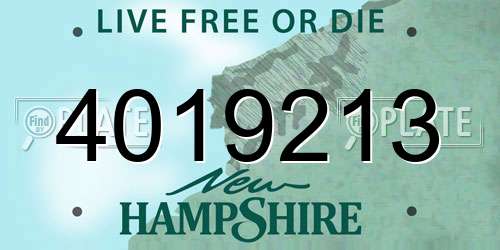 4019213 New Hampshire License Plate