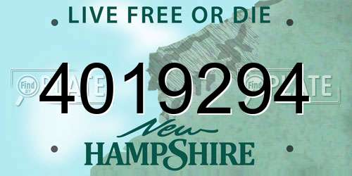 4019294 New Hampshire License Plate