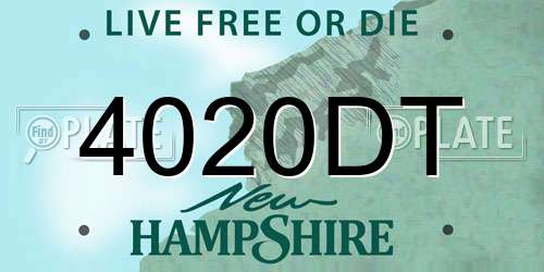 4020DT New Hampshire License Plate