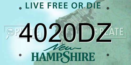 4020DZ New Hampshire License Plate