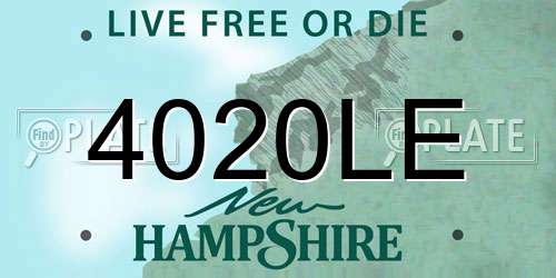 4020LE New Hampshire License Plate