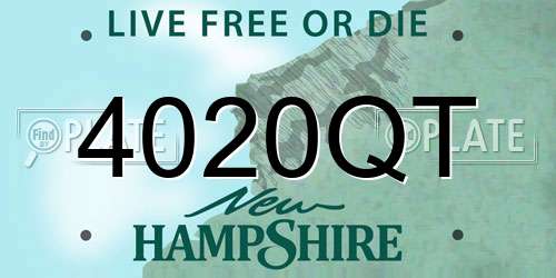 4020QT New Hampshire License Plate