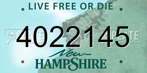 4022145 New Hampshire License Plate