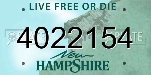 4022154 New Hampshire License Plate