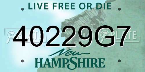 40229G7 New Hampshire License Plate