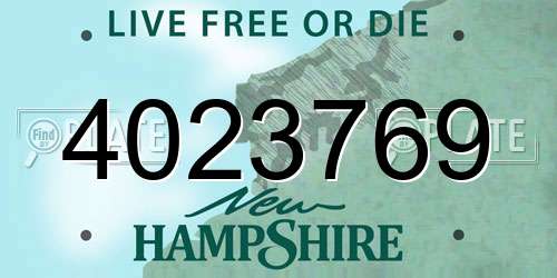 4023769 New Hampshire License Plate