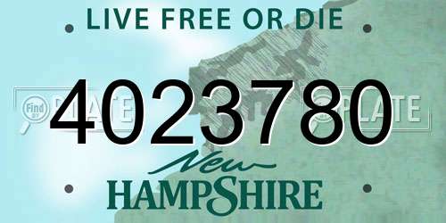 4023780 New Hampshire License Plate