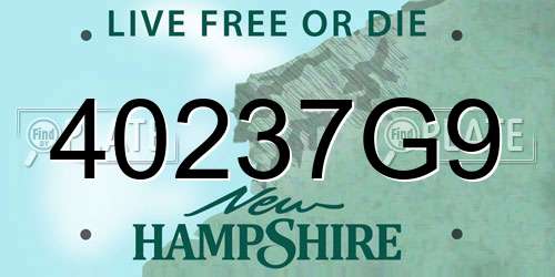40237G9 New Hampshire License Plate