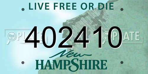 402410 New Hampshire License Plate