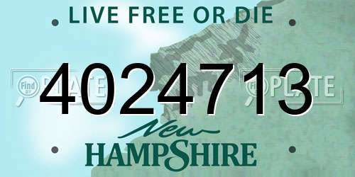 4024713 New Hampshire License Plate