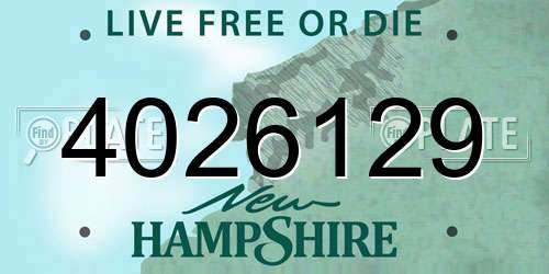 4026129 New Hampshire License Plate