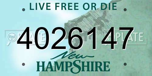 4026147 New Hampshire License Plate
