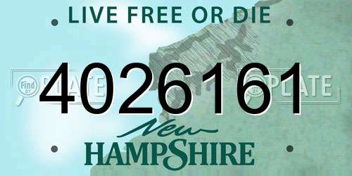 4026161 New Hampshire License Plate