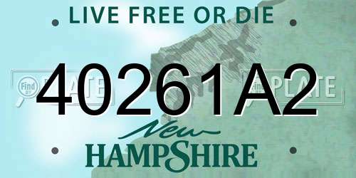40261A2 New Hampshire License Plate