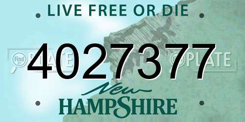 4027377 New Hampshire License Plate