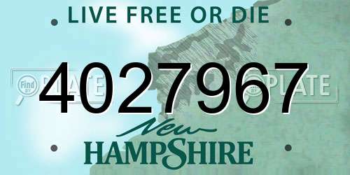 4027967 New Hampshire License Plate