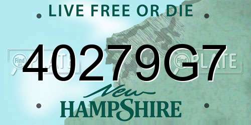 40279G7 New Hampshire License Plate