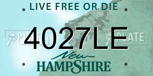 4027LE New Hampshire License Plate