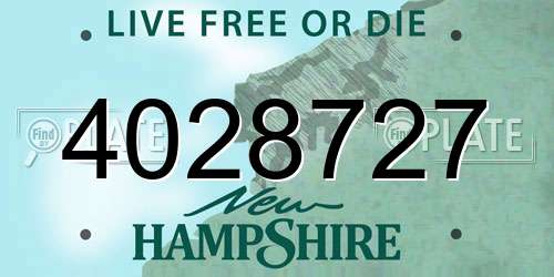 4028727 New Hampshire License Plate