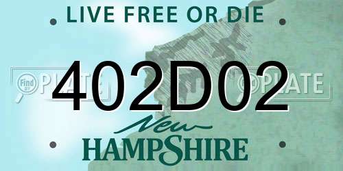 402D02 New Hampshire License Plate