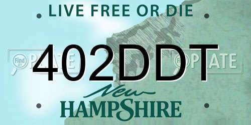 402DDT New Hampshire License Plate