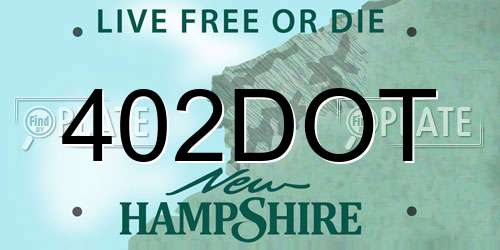 402DOT New Hampshire License Plate