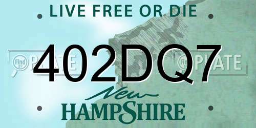 402DQ7 New Hampshire License Plate