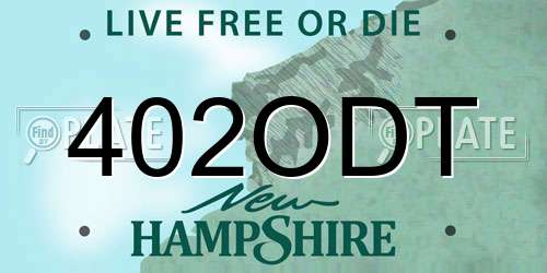402ODT New Hampshire License Plate