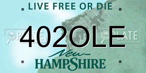 402OLE New Hampshire License Plate