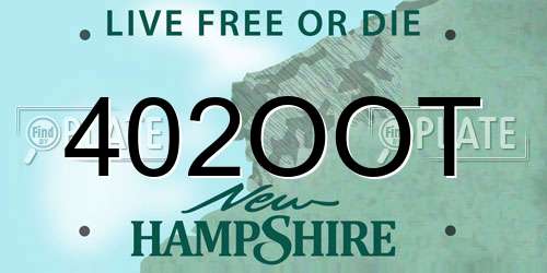 402OOT New Hampshire License Plate