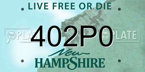402P0 New Hampshire License Plate