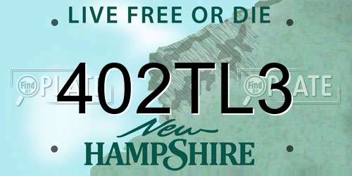 402TL3 New Hampshire License Plate