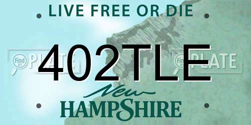 402TLE New Hampshire License Plate