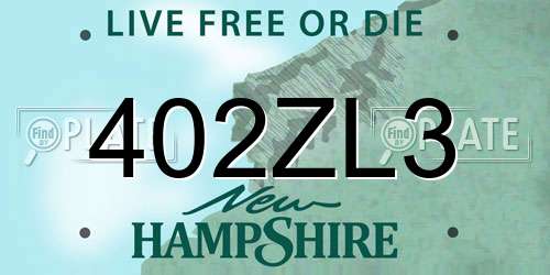 402ZL3 New Hampshire License Plate