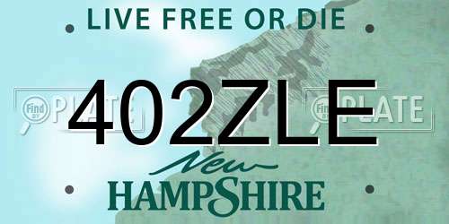 402ZLE New Hampshire License Plate