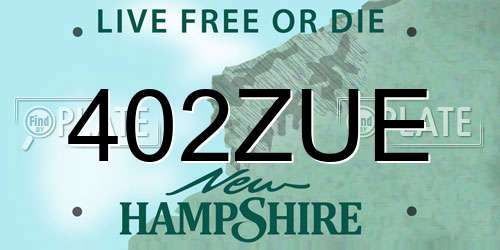 402ZUE New Hampshire License Plate