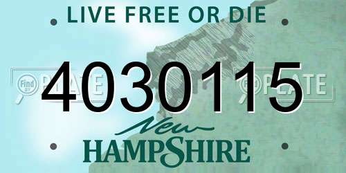 4030115 New Hampshire License Plate