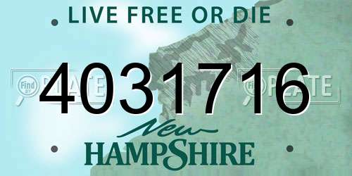 4031716 New Hampshire License Plate