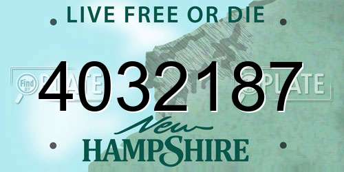 4032187 New Hampshire License Plate